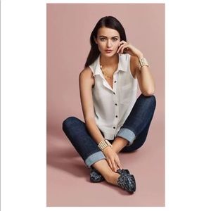 Cabi #3439 white pleat blouse